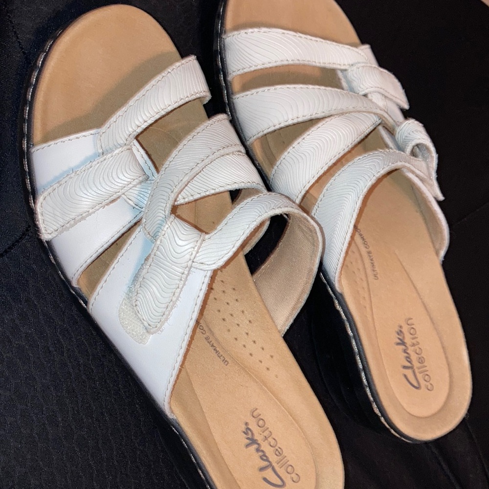 Clarks Women's Merliah Karli Sandal in White - Size 9 Wide